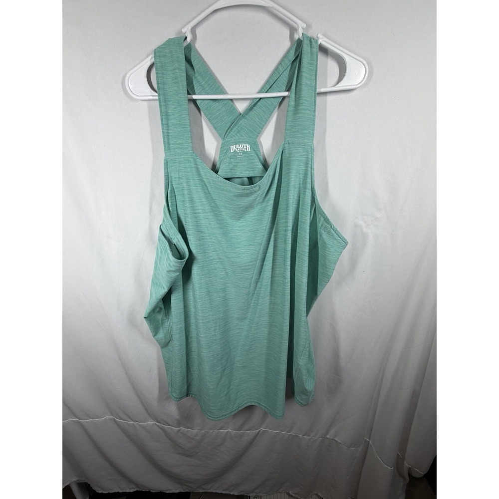 Duluth Trading Co Women's 2X Tank Top Seafoam Green Performance Knit Activewear